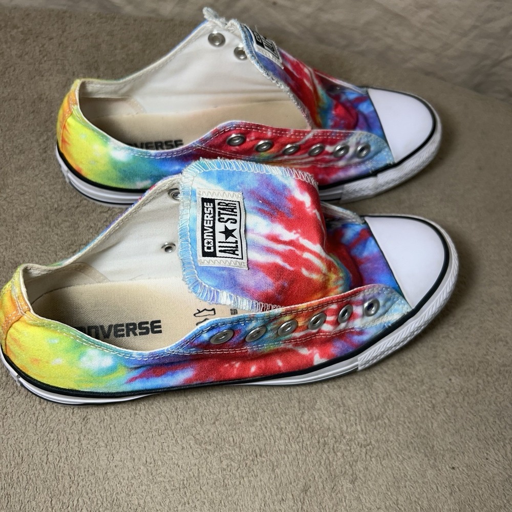 Converse Tie-Dye Low Top Sneakers in Rainbow Colors - Picture 8 of 11